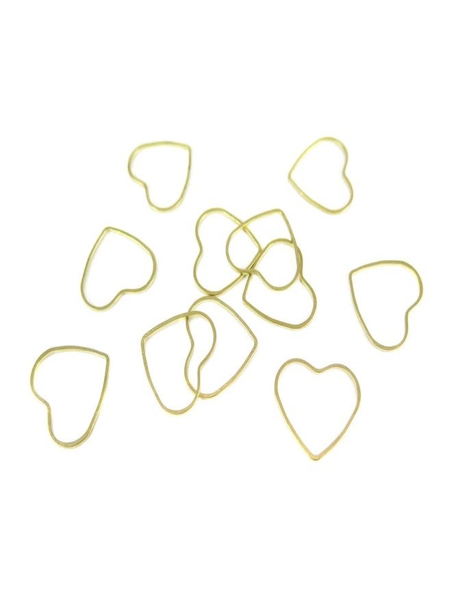 Excellentcrafts Brass Hollow Heart Pendant Charms - 20mm Open Bezel Frame Links for Resin Craft, DIY Jewelry Making, Earrings, Necklace & Bracelet Connectors, Beading Hoop Findings (Gold, 20 pcs) - Image 2